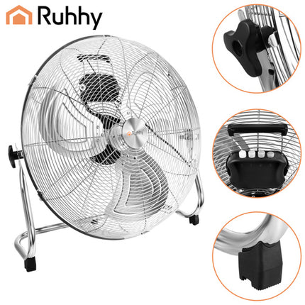 Ruhhy Vloerventilator - 50 cm - 130W - Metalen Design - Krachtig