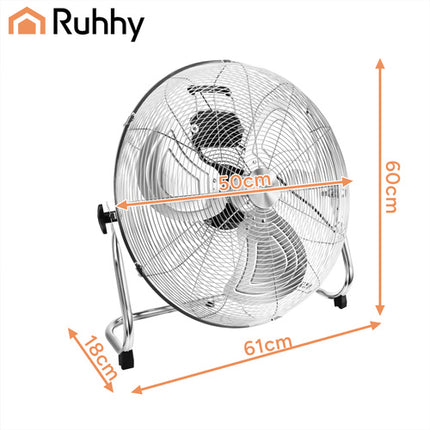 Ruhhy Vloerventilator - 50 cm - 130W - Metalen Design - Krachtig