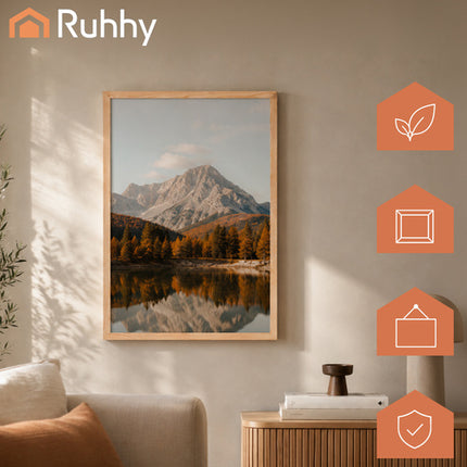 Ruhhy Fotolijst 50x70 cm - Houten Wissellijst - Grenenhout - Natuurlijk