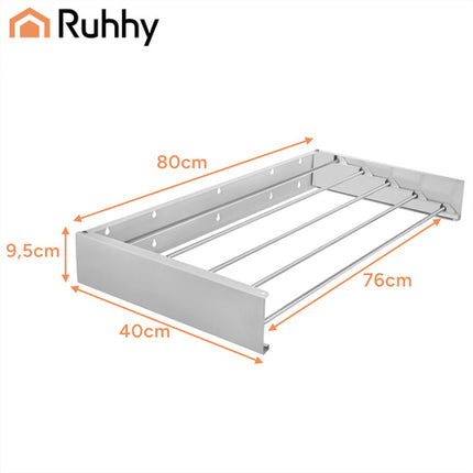 Ruhhy Wanddroogrek - 80 cm - Opvouwbaar - 20 kg - Aluminium