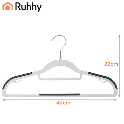 Ruhhy Anti-Slip Kledinghangers - 20 Stuks - Ruimtebesparend - Grijs