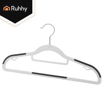 Ruhhy Anti-Slip Kledinghangers - 20 Stuks - Ruimtebesparend - Grijs