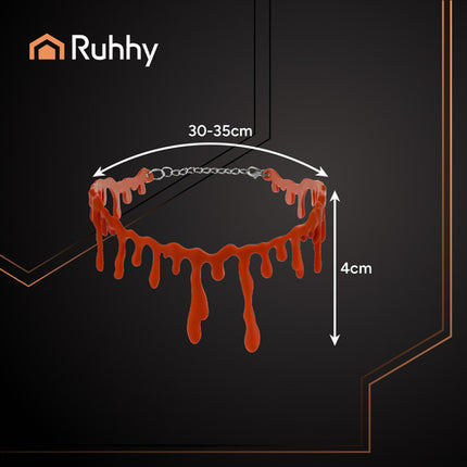 Ruhhy Halloween Choker - Bloedige Ketting - Verstelbaar - Rood
