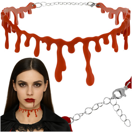 Ruhhy Halloween Choker - Bloedige Ketting - Verstelbaar - Rood