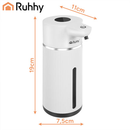 Ruhhy Contactloze Zeepdispenser - 420 ml - Automatisch - USB-C - Wit