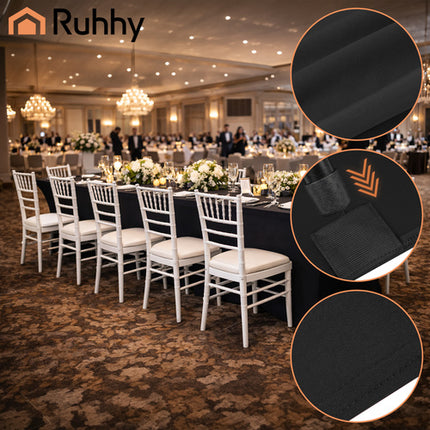Ruhhy Banquet Tafelkleed - 183 x 75 x 75 cm - Elastisch - Zwart