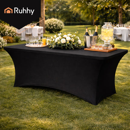 Ruhhy Banquet Tafelkleed - 183 x 75 x 75 cm - Elastisch - Zwart