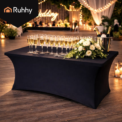Ruhhy Banquet Tafelkleed - 183 x 75 x 75 cm - Elastisch - Zwart