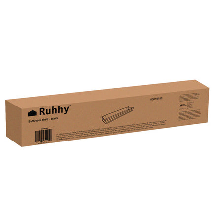 Ruhhy Wandplank XXL - 50 cm - Zwart - Roestvrij Staal