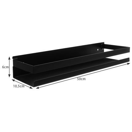 Ruhhy Wandplank XXL - 50 cm - Zwart - Roestvrij Staal
