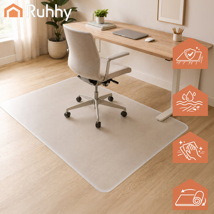 Ruhhy Bureaustoel Mat - 90 x 130 cm - Vloerbescherming - Milky