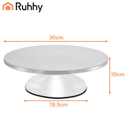 Ruhhy Metalen Draaiplateau - 30 cm - RVS - Voor Taarten & Gebak