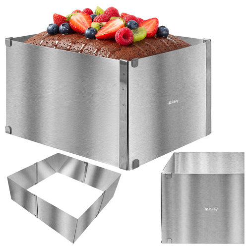 Ruhhy Verstelbare Taartring Rechthoekig - 20-38 x 24-45 cm - RVS