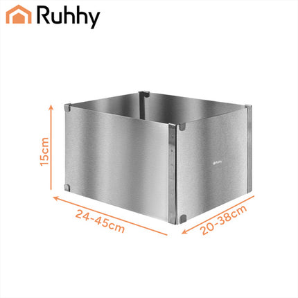 Ruhhy Verstelbare Taartring Rechthoekig - 20-38 x 24-45 cm - RVS
