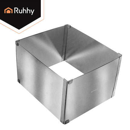 Ruhhy Verstelbare Taartring Rechthoekig - 20-38 x 24-45 cm - RVS