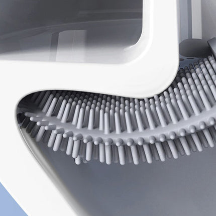 Ruhhy Siliconen Toiletborstel - Slim Design - Met Houder - Wit/Grijs