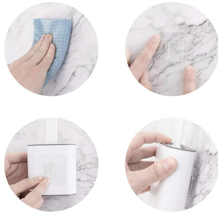 Ruhhy Siliconen Toiletborstel - Slim Design - Met Houder - Wit/Grijs