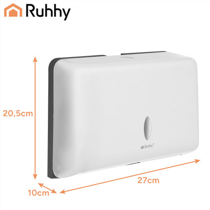 Ruhhy Papieren Handdoekdispenser - Wandmontage - ZZ-Vouw - Wit