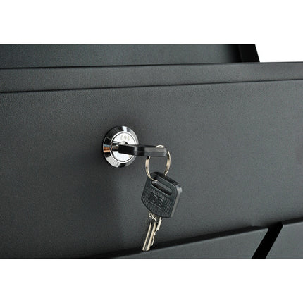 Malatec Brievenbus S6238 - A4 Formaat - Met Krantenrol - Zwart