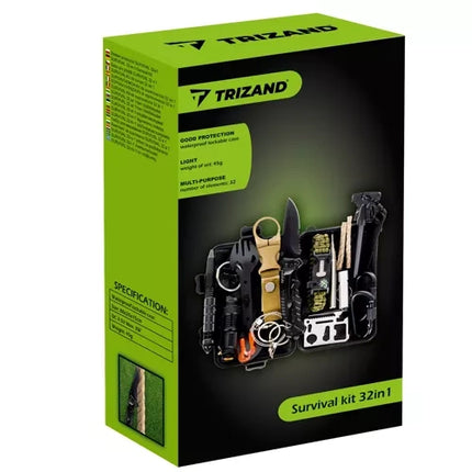 Trizand Survival Kit 32-in-1 - Professionele Uitrusting - Waterdichte Koffer