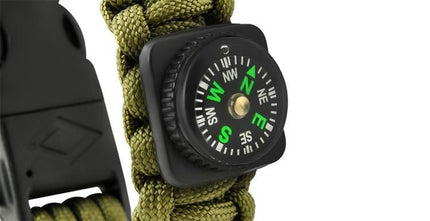 Trizand Survival Armband 5-in-1 - Groen - Met Kompas & Firestarter