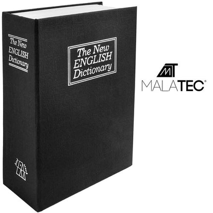Malatec Kluis in Boekvorm - 18 x 11,5 cm - Zwart/Wit - Veiligheidsbox