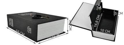 Malatec Kluis in Boekvorm - 18 x 11,5 cm - Zwart/Wit - Veiligheidsbox