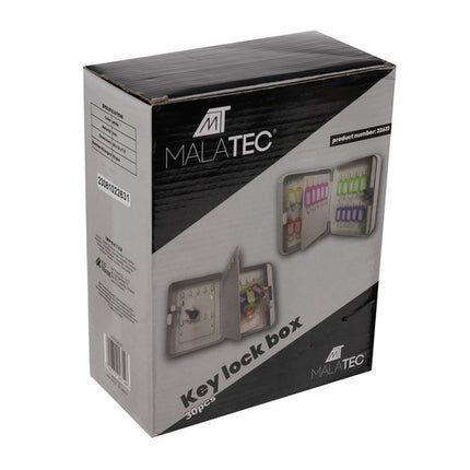 Malatec Sleutelkast - 30 Haken - Inclusief Labels en 2 Sleutels - Grafiet