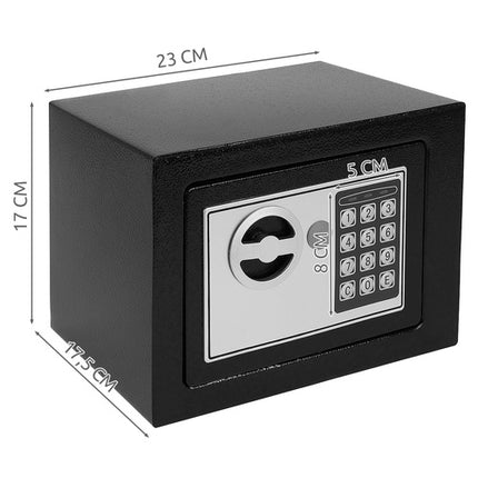 Malatec S8799 Elektronische Kluis - 23 x 17,5 x 17 cm - Zwart