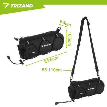 Trizand Stuurtas voor Fiets - 1,5 Liter - Waterafstotend - Zwart