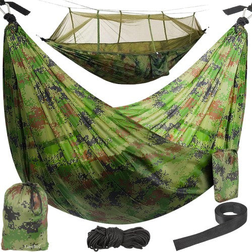 Gardlov Santiago Army Toeristenhangmat - 260 x 140 cm - Met Klamboe