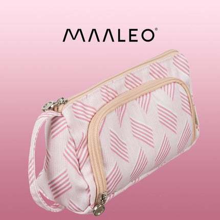 Maaleo Dubbelvaks Etui - Roze - 20 cm - Ruime School etui