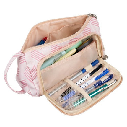 Maaleo Dubbelvaks Etui - Roze - 20 cm - Ruime School etui