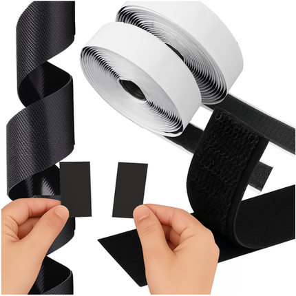 Ruhhy Zelfklevend Klittenband - 5m x 2,5cm - Zwart - Universeel