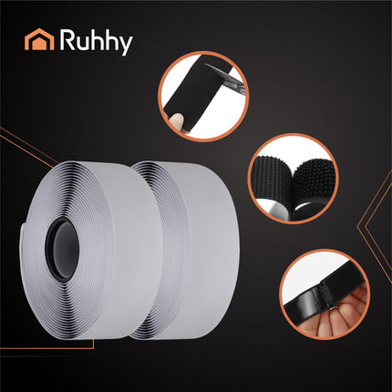 Ruhhy Zelfklevend Klittenband - 5m x 2,5cm - Zwart - Universeel
