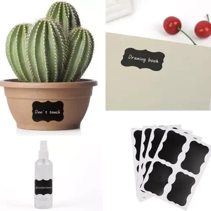 Zwarte Zelfklevende Labels - 24 Stuks - PVC Stickers - 5 x 3,5 cm