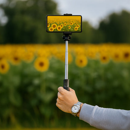 Izoxis Selfie Stick met Tripod - Bluetooth Afstandsbediening - 92 cm - Zwart