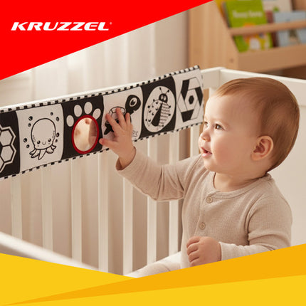 Kruzzel Sensorisch Contrastboek - Educatief Speelgoed voor Baby's