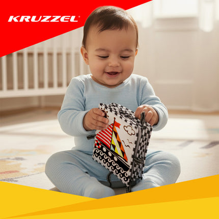 Kruzzel Sensorisch Contrastboek - Educatief Speelgoed voor Baby's
