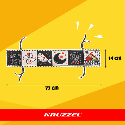 Kruzzel Sensorisch Contrastboek - Educatief Speelgoed voor Baby's
