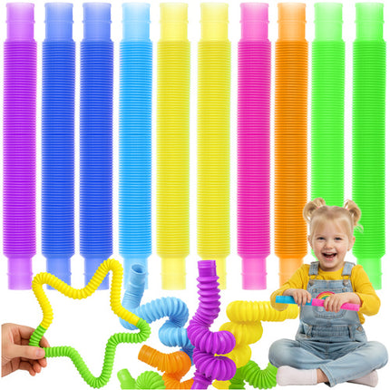 Kruzzel Sensorische Buisjes - 10 Delig - Pop Tubes - Multicolor