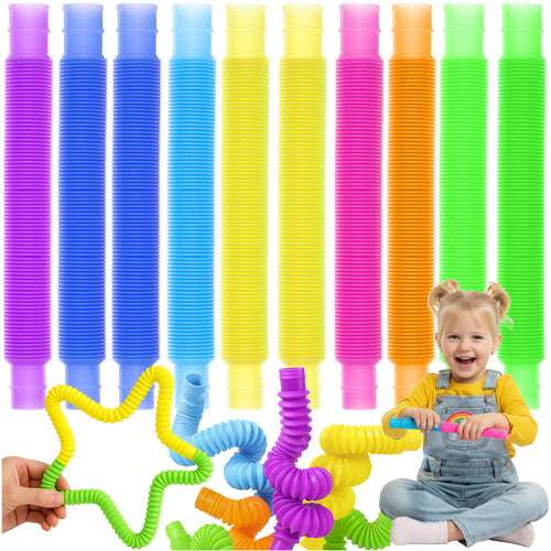 Kruzzel Sensorische Buisjes - 10 Delig - Pop Tubes - Multicolor