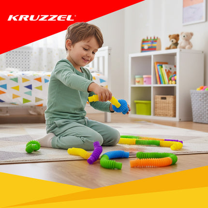 Kruzzel Sensorische Buisjes - 10 Delig - Pop Tubes - Multicolor