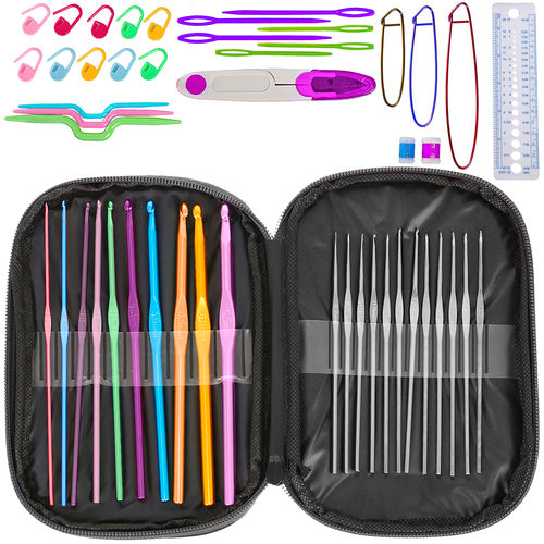 Ruhhy Haaknaaldenset - 50-delig - Inclusief Luxe Etui