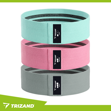 Trizand Weerstandsbanden Set - 3 Stuks - Stoffen Fitnessbanden