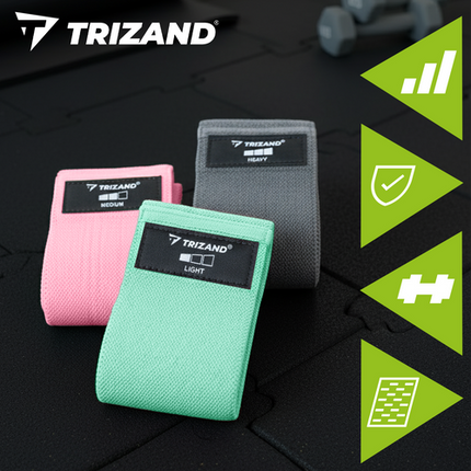 Trizand Weerstandsbanden Set - 3 Stuks - Stoffen Fitnessbanden