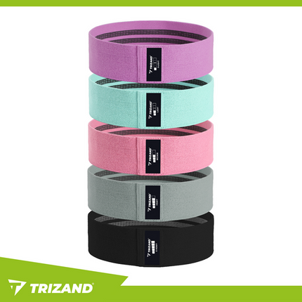 Trizand Weerstandsbanden Set - 5 Stuks - Stoffen Fitnessbanden