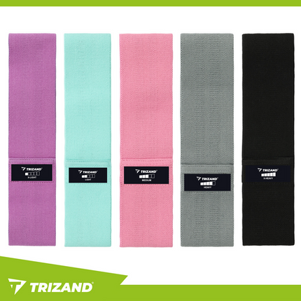 Trizand Weerstandsbanden Set - 5 Stuks - Stoffen Fitnessbanden