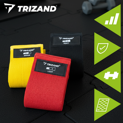 Trizand Weerstandsbanden Set - 3 Stuks - Stoffen Fitnessbanden