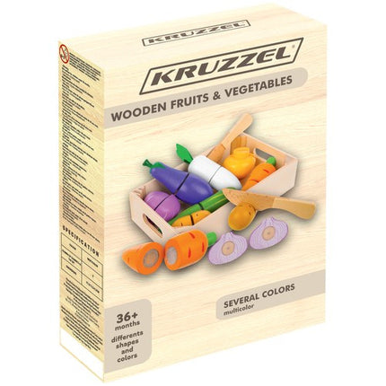 Kruzzel Houten Groente- en Fruitset - Snijset met Klittenband